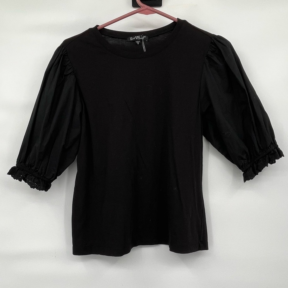 Velvet Heart NWT black puff sleeve blouse